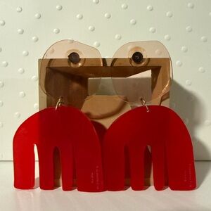 ARTISANAL EARRINGS MADE IN PUERTO RICO Bold Red Statement Earrings